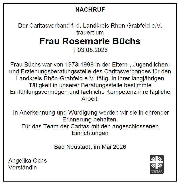 Nachruf Büchs