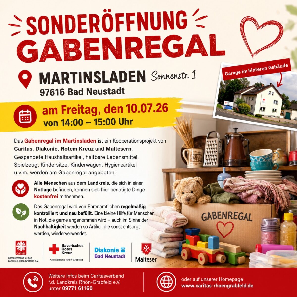 Sonderöffnung Gabenregal Juli 2026