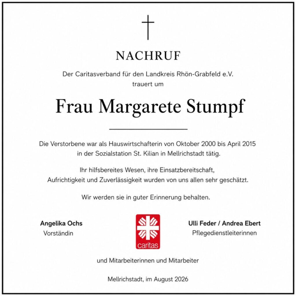 Nachruf Margarete Stumpf